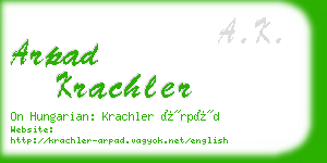 arpad krachler business card